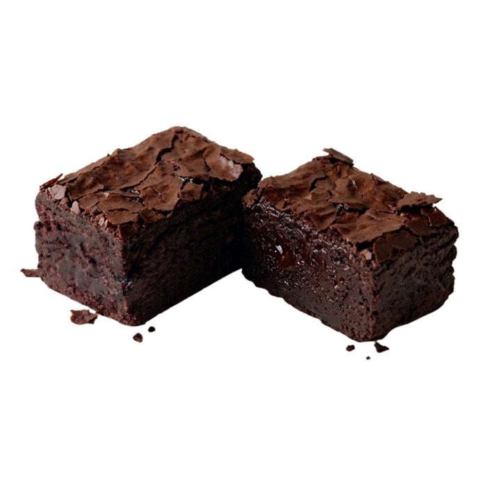 Dark chocolate fudgy brownie slices