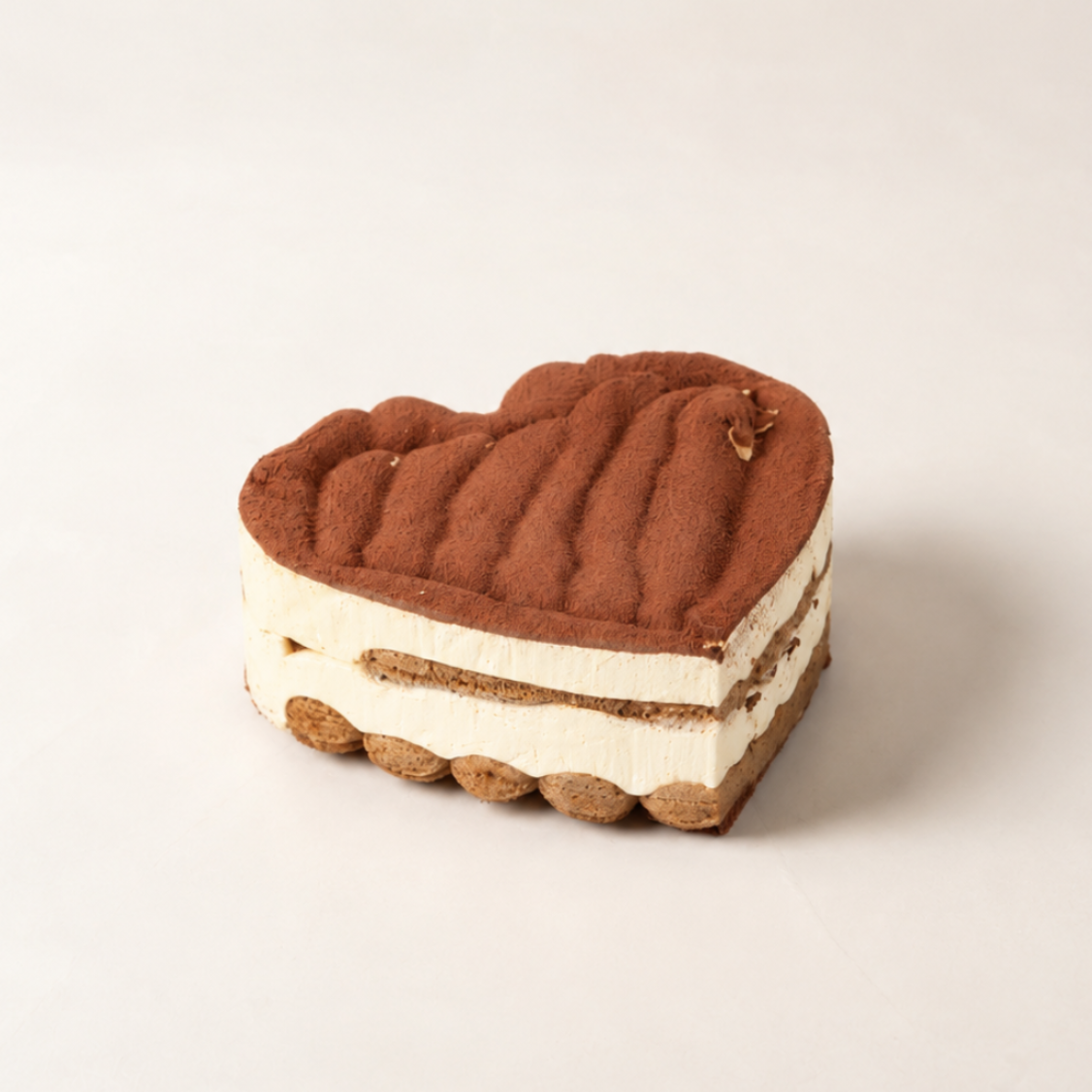 Tiramisu Heart Shaped Cake